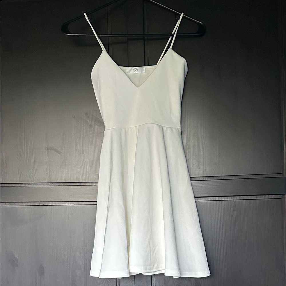Missguided White Spaghetti Strap Mini Dress